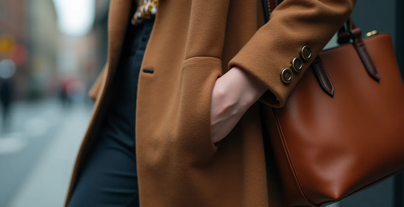 Elegantes Business-Outfit mit Leggings und hochwertiger Tote Bag für den professionellen Arbeitsalltag