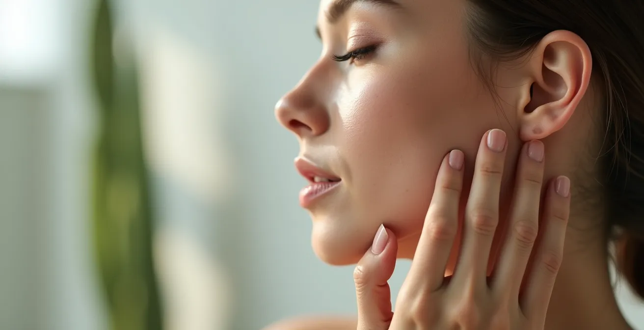 Sanfte Gesichtsmassage und Lymphdrainage für Entspannung