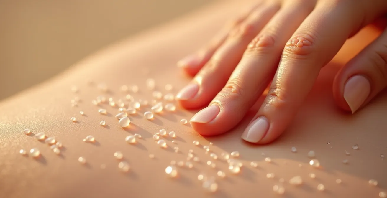 Makroaufnahme von Händen bei sanfter Gesichtsmassage