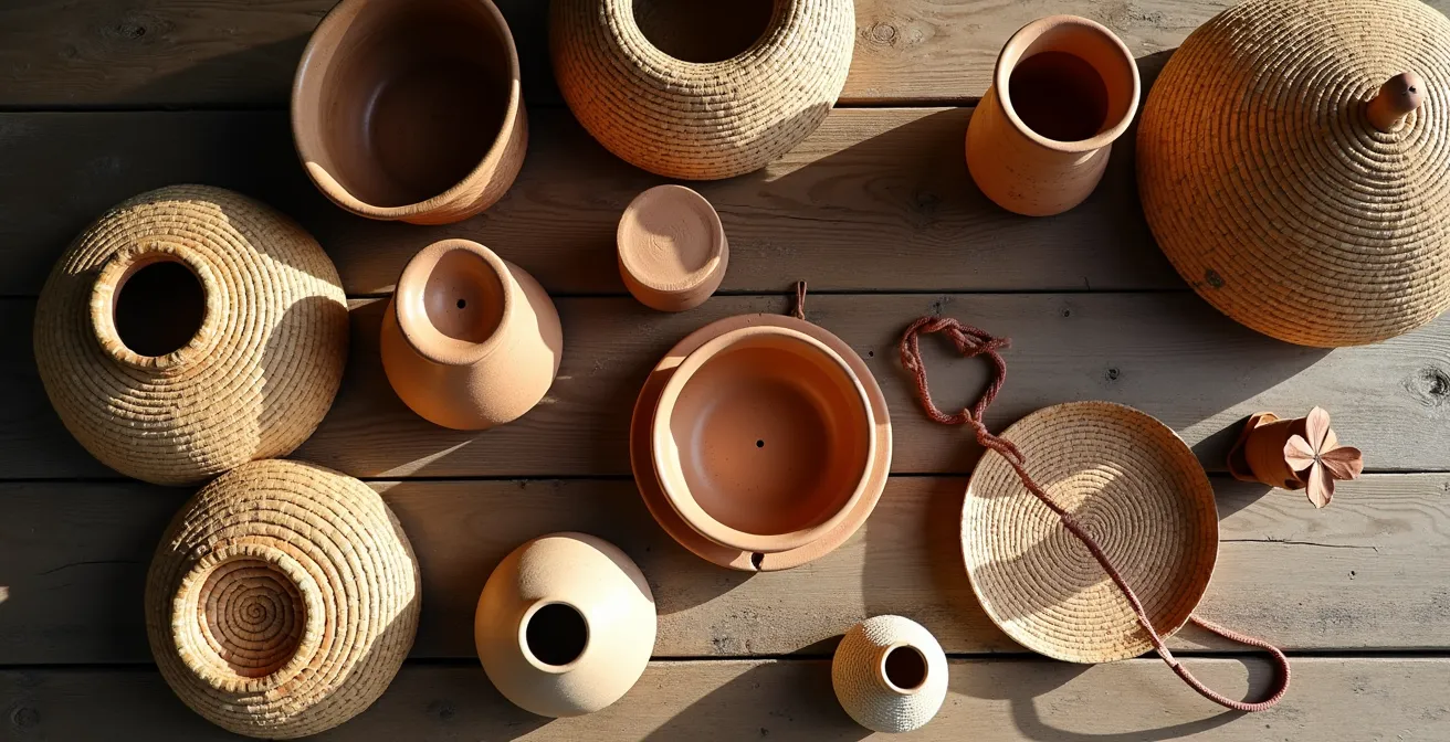 Kunsthandwerker-Stand mit handgefertigten Boho-Accessoires auf deutschem Markt