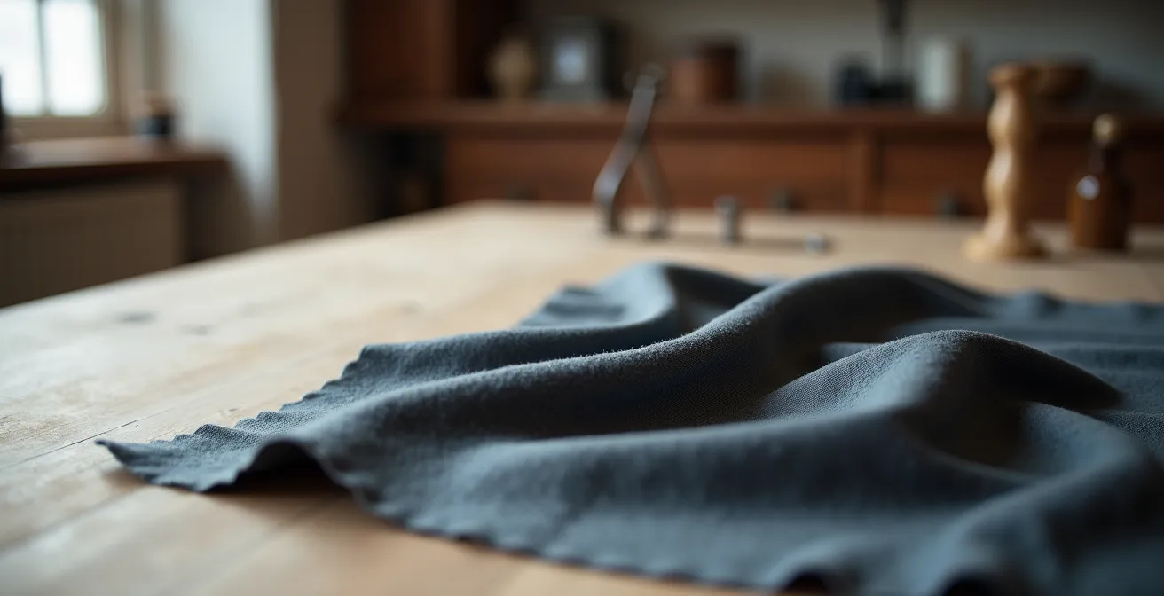 Detailaufnahme verschiedener hochwertiger Futterstoffe für Wollmäntel