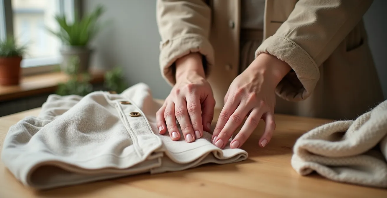 Minimalistische nachhaltige Garderobe im skandinavischen Stil
