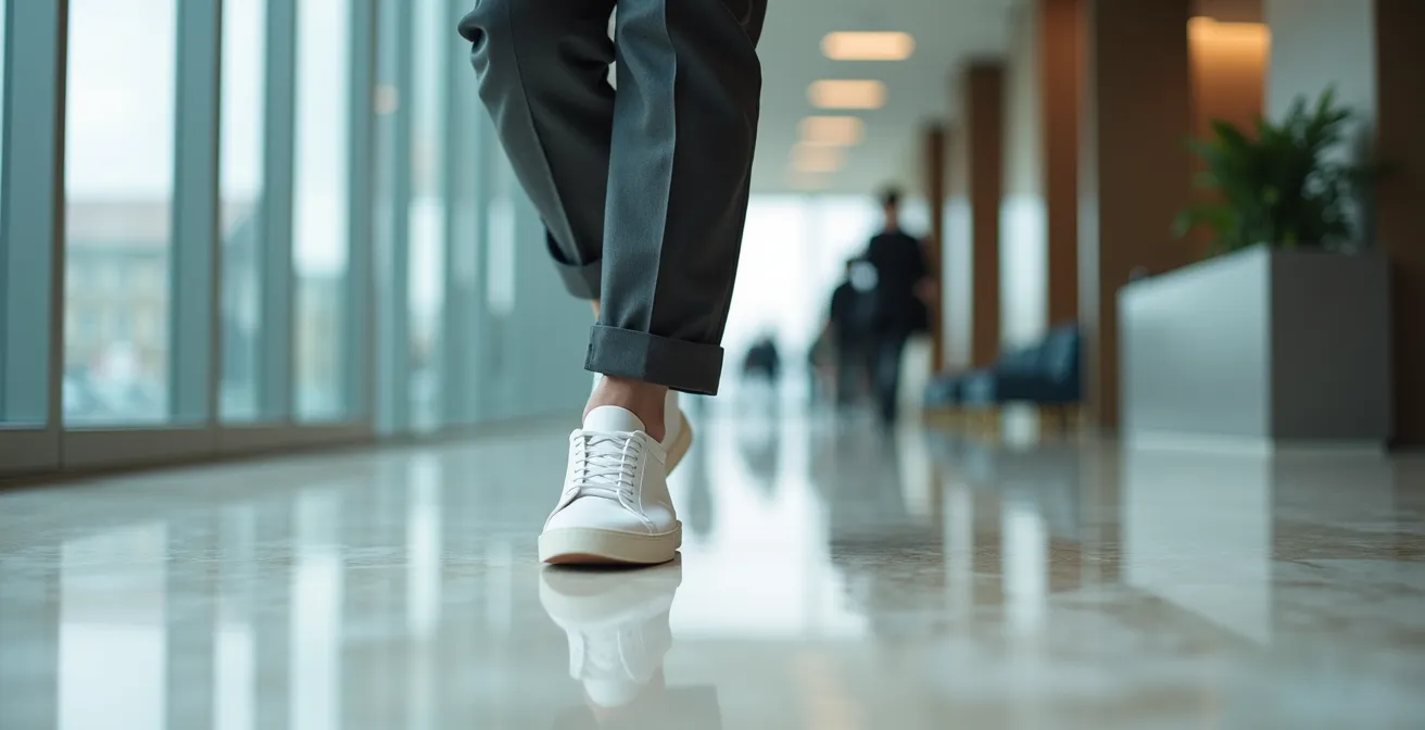 Vergleich von High-Top und Low-Cut Sneakern mit verschiedenen Hosentypen