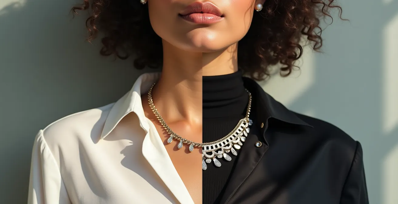 Vergleich verschiedener Ausschnittformen mit Statement-Ketten für professionelle Videokonferenzen